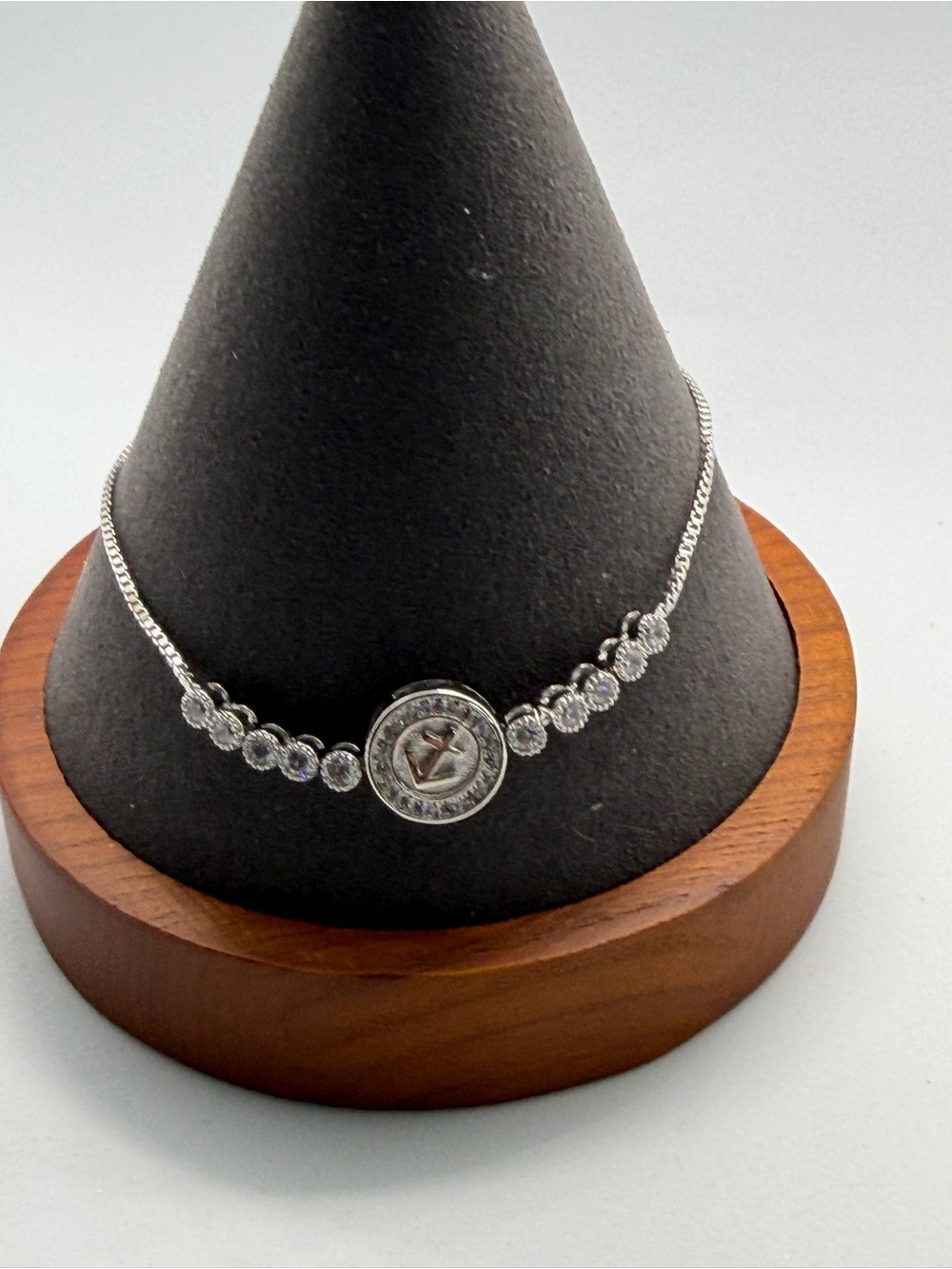 Pretty Bird Silver Crystal Accent Bracelet with Center Medallion